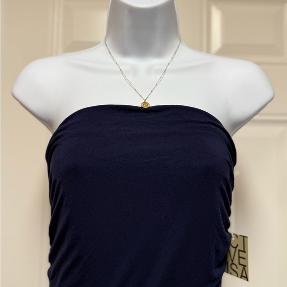 Active USA Navy Blue Strapless Stretch Jumpsuit size Medium NWT - Picture 5 of 6